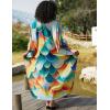 imageBsubseach Kaftan Dress for Swimwear Women Plus Size Bathing Suit Cover Up Beach RobeFish Scale Pattern