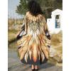 imageBsubseach Kaftan Dress for Swimwear Women Plus Size Bathing Suit Cover Up Beach RobeGold Feather