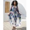 imageBsubseach Kaftan Dress for Swimwear Women Plus Size Bathing Suit Cover Up Beach RobePeacock Feathers