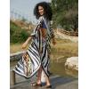 imageBsubseach Kaftan Dress for Swimwear Women Plus Size Bathing Suit Cover Up Beach RobeZebra Leopard