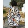 imageBsubseach Kaftan Dress for Swimwear Women Plus Size Bathing Suit Cover Up Beach RobeZebra Leopard