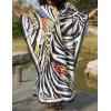 imageBsubseach Kaftan Dress for Swimwear Women Plus Size Bathing Suit Cover Up Beach RobeZebra Leopard