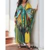 imageBsubseach Kaftan Dresses for Women Long Beach Cover Ups Plus Size Swimsuit Coverup Caftan LoungewearAarmy Green