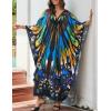 imageBsubseach Kaftan Dresses for Women Long Beach Cover Ups Plus Size Swimsuit Coverup Caftan LoungewearAbutterfly Wing