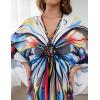 imageBsubseach Kaftan Dresses for Women Long Beach Cover Ups Plus Size Swimsuit Coverup Caftan LoungewearAcolored Butterfly 3