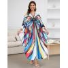 imageBsubseach Kaftan Dresses for Women Long Beach Cover Ups Plus Size Swimsuit Coverup Caftan LoungewearAcolored Butterfly 3