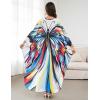 imageBsubseach Kaftan Dresses for Women Long Beach Cover Ups Plus Size Swimsuit Coverup Caftan LoungewearAcolored Butterfly 3
