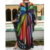 imageBsubseach Kaftan Dresses for Women Long Beach Cover Ups Plus Size Swimsuit Coverup Caftan LoungewearAcolored Butterfly