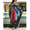 imageBsubseach Kaftan Dresses for Women Long Beach Cover Ups Plus Size Swimsuit Coverup Caftan LoungewearAcolored Butterfly