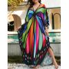 imageBsubseach Kaftan Dresses for Women Long Beach Cover Ups Plus Size Swimsuit Coverup Caftan LoungewearAcolored Butterfly