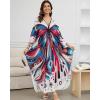 imageBsubseach Kaftan Dresses for Women Long Beach Cover Ups Plus Size Swimsuit Coverup Caftan LoungewearRed Blue Butterfly