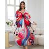 imageBsubseach Kaftan Dresses for Women Long Beach Cover Ups Plus Size Swimsuit Coverup Caftan LoungewearRed Colored Butterfly