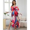 imageBsubseach Kaftan Dresses for Women Long Beach Cover Ups Plus Size Swimsuit Coverup Caftan LoungewearRed Colored Butterfly