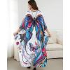 imageBsubseach Kaftan Dresses for Women Long Beach Cover Ups Plus Size Swimsuit Coverup Caftan LoungewearWhite Blue Butterfly
