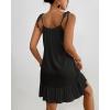 imageBsubseach Knit Swimsuit Cover Up Dress Women 2025 Ruffle Bathing Suit Coverup Spaghetti Strap Beach Dresses Summer SundressBlack