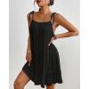 imageBsubseach Knit Swimsuit Cover Up Dress Women 2025 Ruffle Bathing Suit Coverup Spaghetti Strap Beach Dresses Summer SundressBlack