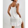 imageBsubseach Knit Swimsuit Cover Up Dress Women 2025 Ruffle Bathing Suit Coverup Spaghetti Strap Beach Dresses Summer SundressWhite