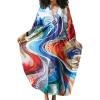 imageBsubseach Kaftan Dress for Swimwear Women Plus Size Bathing Suit Cover Up Beach RobeAbstract Patterns