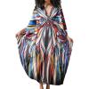 imageBsubseach Kaftan Dress for Swimwear Women Plus Size Bathing Suit Cover Up Beach RobeButterflies on Black