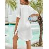 imageBsubseach Womens Beach Coverups for Bathing Suits Half Sleeve V Neck Swim Cover Up Mini DressWhite