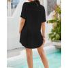 imageBsubseach Womens Swimwear Cover Ups Shirt Dress for Women Button Down Dresses BeachwearBlack