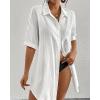 imageBsubseach Womens Swimwear Cover Ups Shirt Dress for Women Button Down Dresses BeachwearWhite