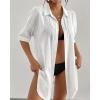 imageBsubseach Womens Swimwear Cover Ups Shirt Dress for Women Button Down Dresses BeachwearWhite