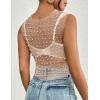 imageBsubseach Sexy Womens Sheer Mesh Pearl Rhinestone Cover Up Top Beach Swimwear Bikini Bathing Suit CoverupsWhite