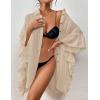 imageBsubseach Women Swimsuit Cover Up Blouse 2025 Button Down Bathing Suit Cover Ups for Swimwear Bikini Beach Shirt Dress TopsApricot