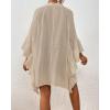 imageBsubseach Women Swimsuit Cover Up Blouse 2025 Button Down Bathing Suit Cover Ups for Swimwear Bikini Beach Shirt Dress TopsApricot