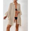 imageBsubseach Women Swimsuit Cover Up Blouse 2025 Button Down Bathing Suit Cover Ups for Swimwear Bikini Beach Shirt Dress TopsApricot