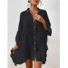 imageBsubseach Women Swimsuit Cover Up Blouse 2025 Button Down Bathing Suit Cover Ups for Swimwear Bikini Beach Shirt Dress TopsBlack