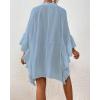 imageBsubseach Women Swimsuit Cover Up Blouse 2025 Button Down Bathing Suit Cover Ups for Swimwear Bikini Beach Shirt Dress TopsLight Blue
