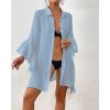 imageBsubseach Women Swimsuit Cover Up Blouse 2025 Button Down Bathing Suit Cover Ups for Swimwear Bikini Beach Shirt Dress TopsLight Blue