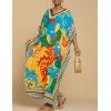 imageBsubseach Womens Caftan Swimsuit Cover Ups for Swimwear Boho Maxi Dress Summer Beach OutfitsBlue