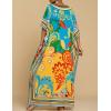 imageBsubseach Womens Caftan Swimsuit Cover Ups for Swimwear Boho Maxi Dress Summer Beach OutfitsBlue