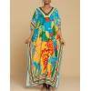 imageBsubseach Womens Caftan Swimsuit Cover Ups for Swimwear Boho Maxi Dress Summer Beach OutfitsBlue