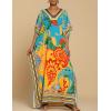 imageBsubseach Womens Caftan Swimsuit Cover Ups for Swimwear Boho Maxi Dress Summer Beach OutfitsBlue