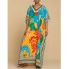 imageBsubseach Womens Caftan Swimsuit Cover Ups for Swimwear Boho Maxi Dress Summer Beach OutfitsBlue