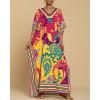 imageBsubseach Womens Caftan Swimsuit Cover Ups for Swimwear Boho Maxi Dress Summer Beach OutfitsRed