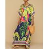 imageBsubseach Womens Caftan Swimsuit Cover Ups for Swimwear Boho Maxi Dress Summer Beach OutfitsYellow