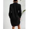 imageBsubseach Womens Swimsuit Cover Up Laper Collar Button Down Beach Dress Pleated Hem Shirt Swimsuit Cover UpBlack