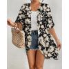 imageBsubseach Womens Tie Dye Kimono Cardigan Loose Beach Cover Up Half Sleeve Swimwear Bikini Cover UpApricot