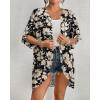 imageBsubseach Womens Tie Dye Kimono Cardigan Loose Beach Cover Up Half Sleeve Swimwear Bikini Cover UpApricot