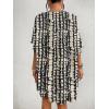 imageBsubseach Womens Tie Dye Kimono Cardigan Loose Beach Cover Up Half Sleeve Swimwear Bikini Cover UpBlack  White