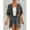 imageBsubseach Womens Tie Dye Kimono Cardigan Loose Beach Cover Up Half Sleeve Swimwear Bikini Cover UpBlack Tie Dye