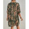 imageBsubseach Womens Tie Dye Kimono Cardigan Loose Beach Cover Up Half Sleeve Swimwear Bikini Cover UpDark Green