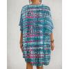 imageBsubseach Womens Tie Dye Kimono Cardigan Loose Beach Cover Up Half Sleeve Swimwear Bikini Cover UpLake Blue