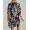imageBsubseach Womens Tie Dye Kimono Cardigan Loose Beach Cover Up Half Sleeve Swimwear Bikini Cover UpNavy Blue
