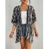 imageBsubseach Womens Tie Dye Kimono Cardigan Loose Beach Cover Up Half Sleeve Swimwear Bikini Cover UpNavy Blue